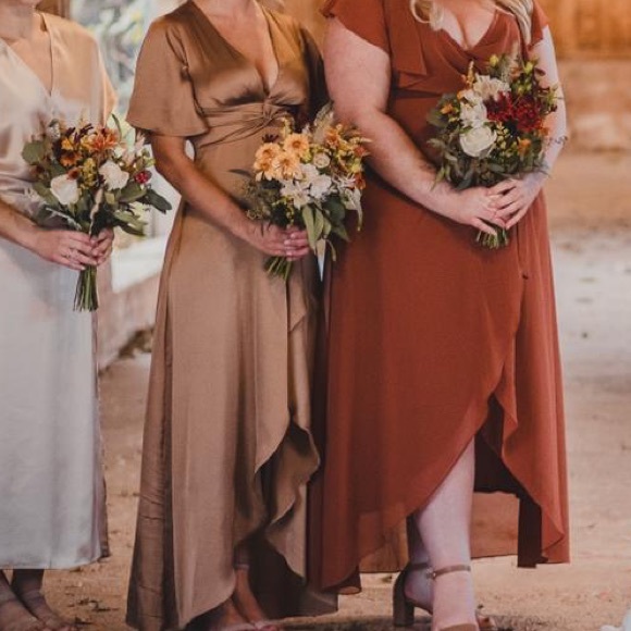 Brown/Camel Toned Dress - Picture 1 of 3